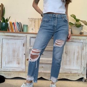 7 for All Mankind Distressed Boyfriend Jeans